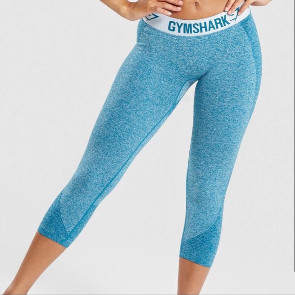 ⭐️2 for $20⭐️ Gymshark Flex Teal Blue Crop Workout Leggings - Picture 1 of 7